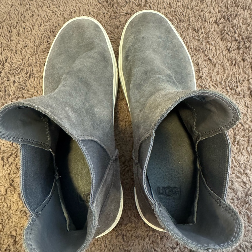 UGG Mauna Cloud Gray Suede Pull On Platform Ankle Boots Sneakers Size 10 - Picture 6 of 6